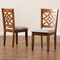 Baxton Studio Nicolette Modern and Contemporary Grey Fabric and Walnut Brown Finished Wood 2-PC Dining Chair Set 176-11387-Zoro - alternate 4